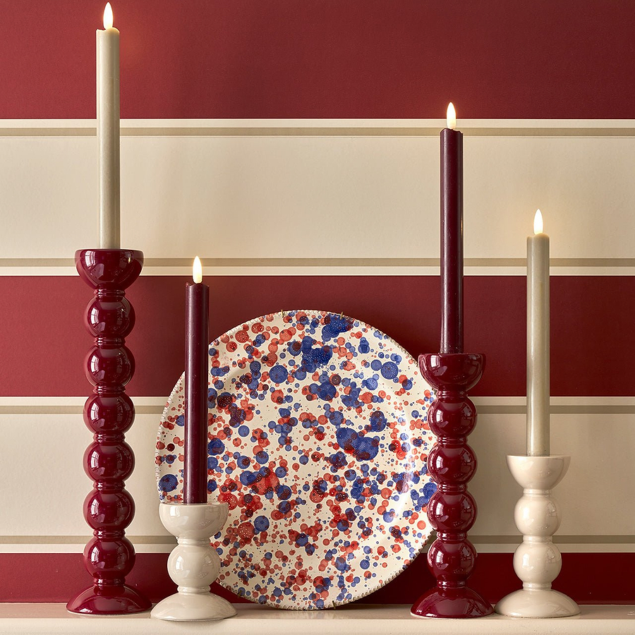 Extra Tall Cherry Bobbin Candlestick - 33cm - Addison Ross Ltd UK