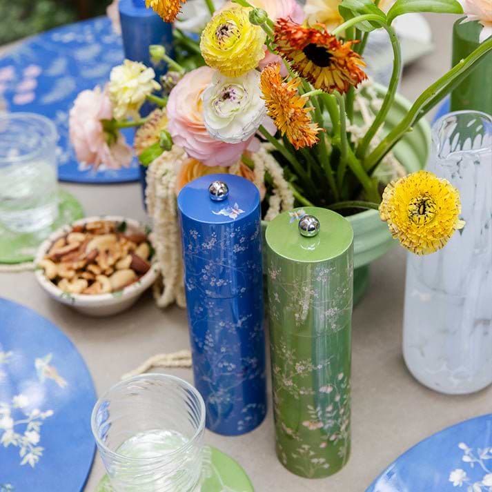 Green Chinoiserie Salt or Pepper Mill
