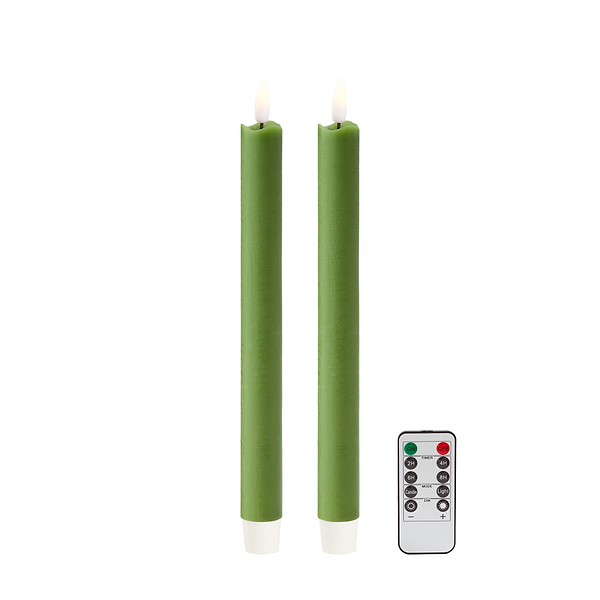 Green LED Candles - Set of 2 - Addison Ross Ltd UK