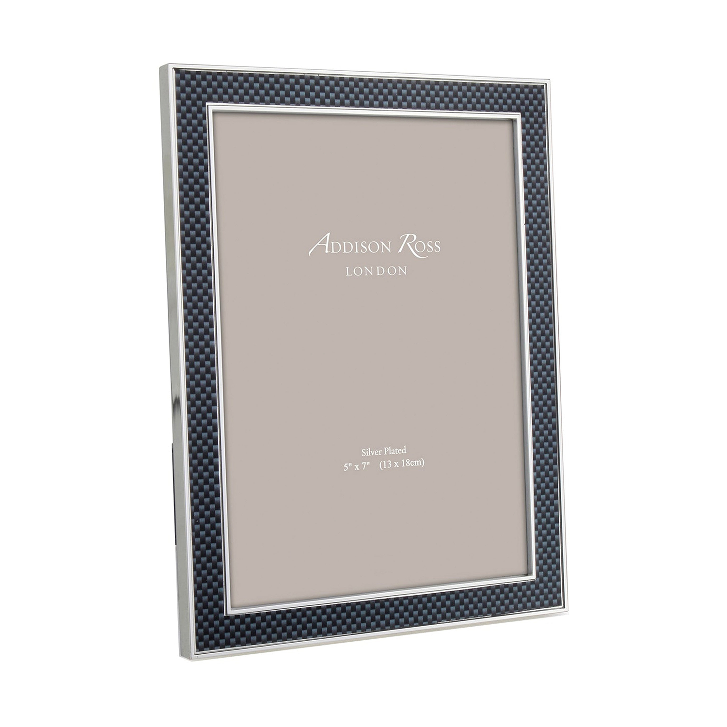 Grey Carbon Fibre & Silver 15mm Photo Frame - Addison Ross Ltd UK