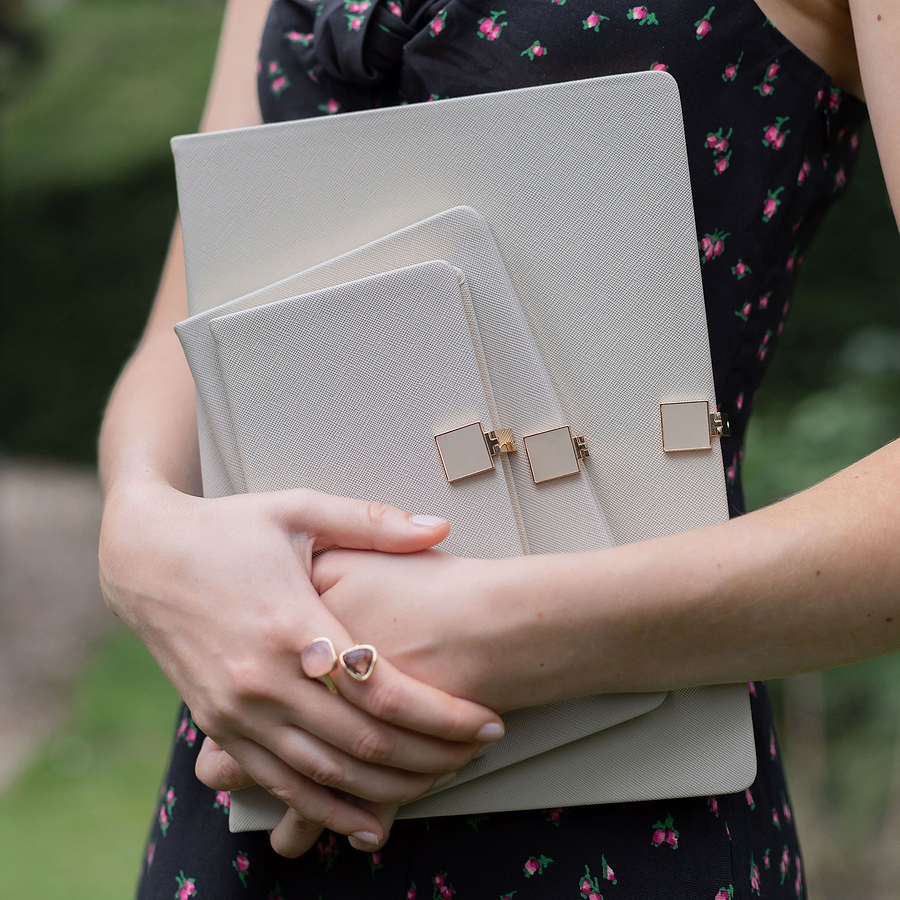 Grey & Gold A6 Notebook - Addison Ross Ltd UK