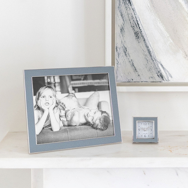 Grey Shagreen Square Silent Alarm Clock - Addison Ross Ltd UK