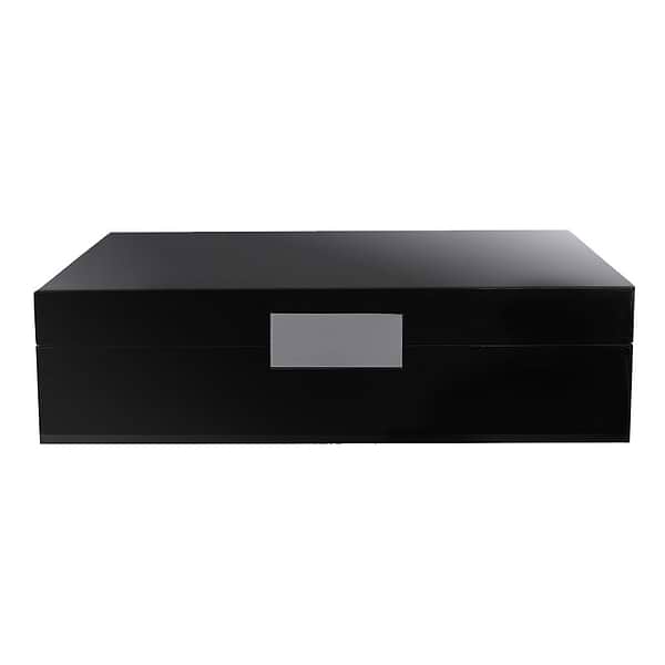 Large Black Lacquer Box With Silver - Addison Ross Ltd UK