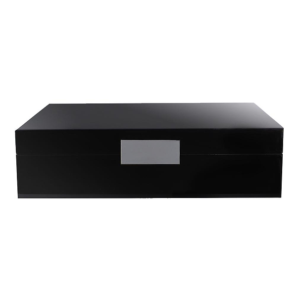 Large Black Lacquer Box With Silver - Addison Ross Ltd UK