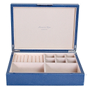 Large Blue Shagreen Jewellery Box with Silver