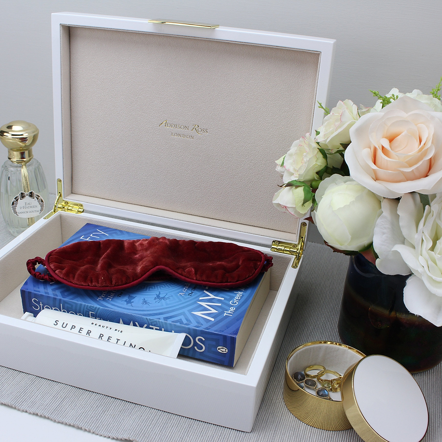 Large Blue Shagreen Lacquer Box with Silver - Addison Ross Ltd UK