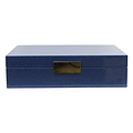 Large Blue Shagreen Lacquer Box with Silver - Addison Ross Ltd UK