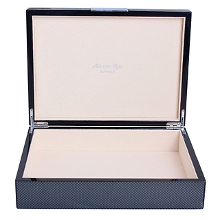 Large Carbon Fibre Lacquer Box with Silver