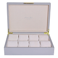 Large Chiffon Grey & Gold Watch Box - Addison Ross Ltd UK
