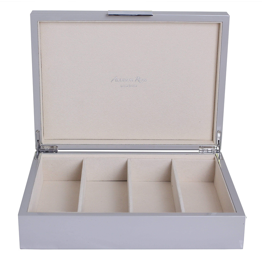 Large Chiffon Grey & Silver Glasses Box - Addison Ross Ltd UK
