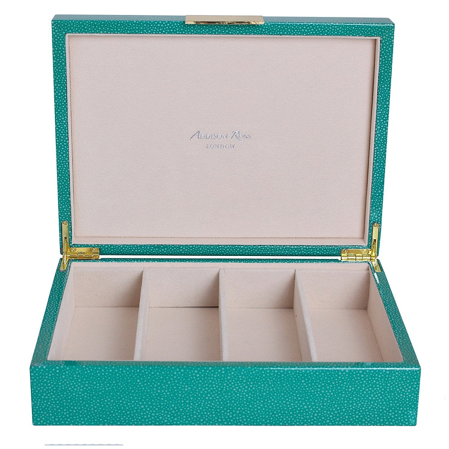 Large Green Shagreen & Gold Glasses Box - Addison Ross Ltd UK