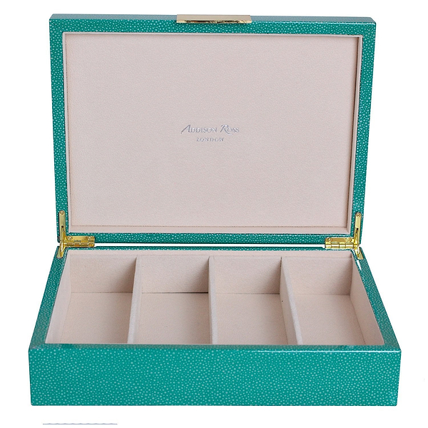 Large Green Shagreen & Gold Glasses Box - Addison Ross Ltd UK