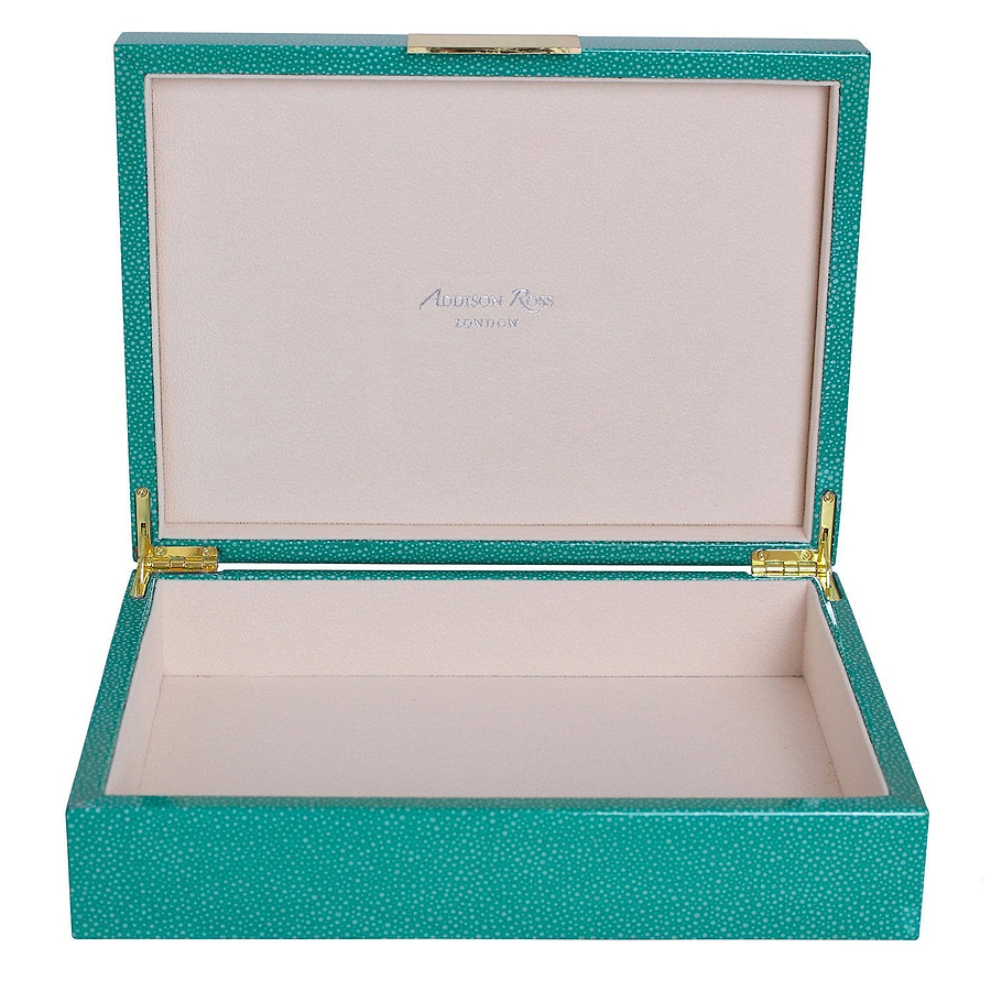 Large Green Shagreen Lacquer Box with Gold - Addison Ross Ltd UK