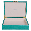 Large Green Shagreen Lacquer Box with Gold