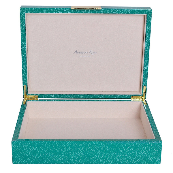 Large Green Shagreen Lacquer Box with Gold - Addison Ross Ltd UK