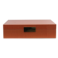 Large Orange Croc Lacquer Box with Gold - Addison Ross Ltd UK