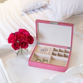 Large Pink Shagreen Jewellery Box with Silver - Addison Ross Ltd UK
