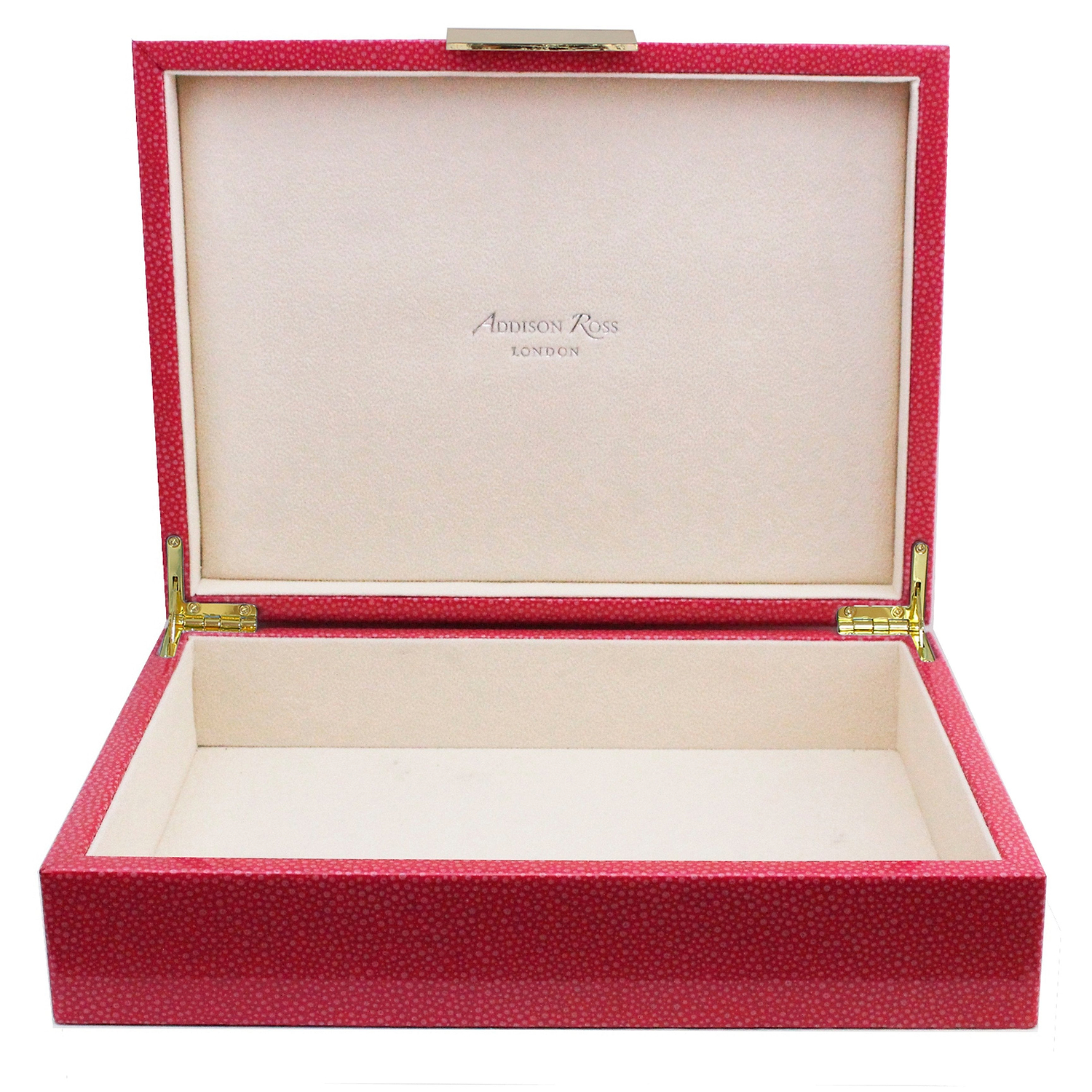 Large Pink Shagreen Lacquer Box with Gold - Addison Ross Ltd UK