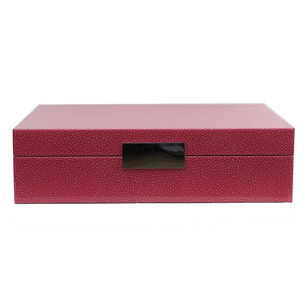Large Pink Shagreen Watch Box with Silver - Addison Ross Ltd UK