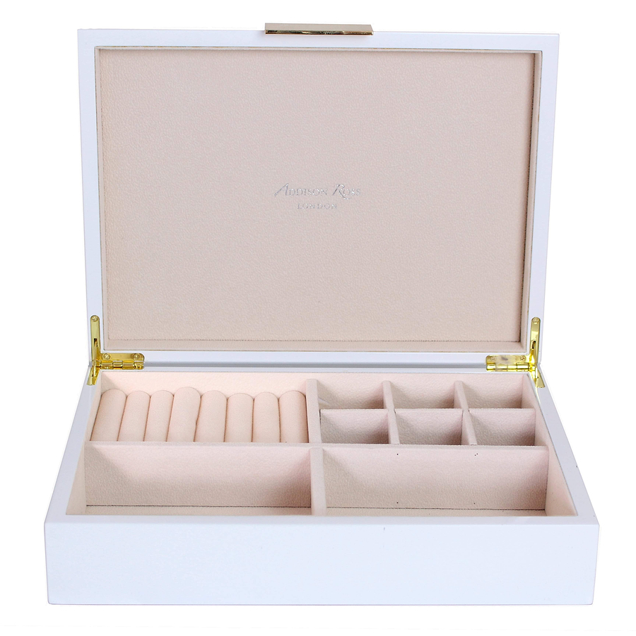 Large White Jewellery Box with Gold - Addison Ross Ltd UK