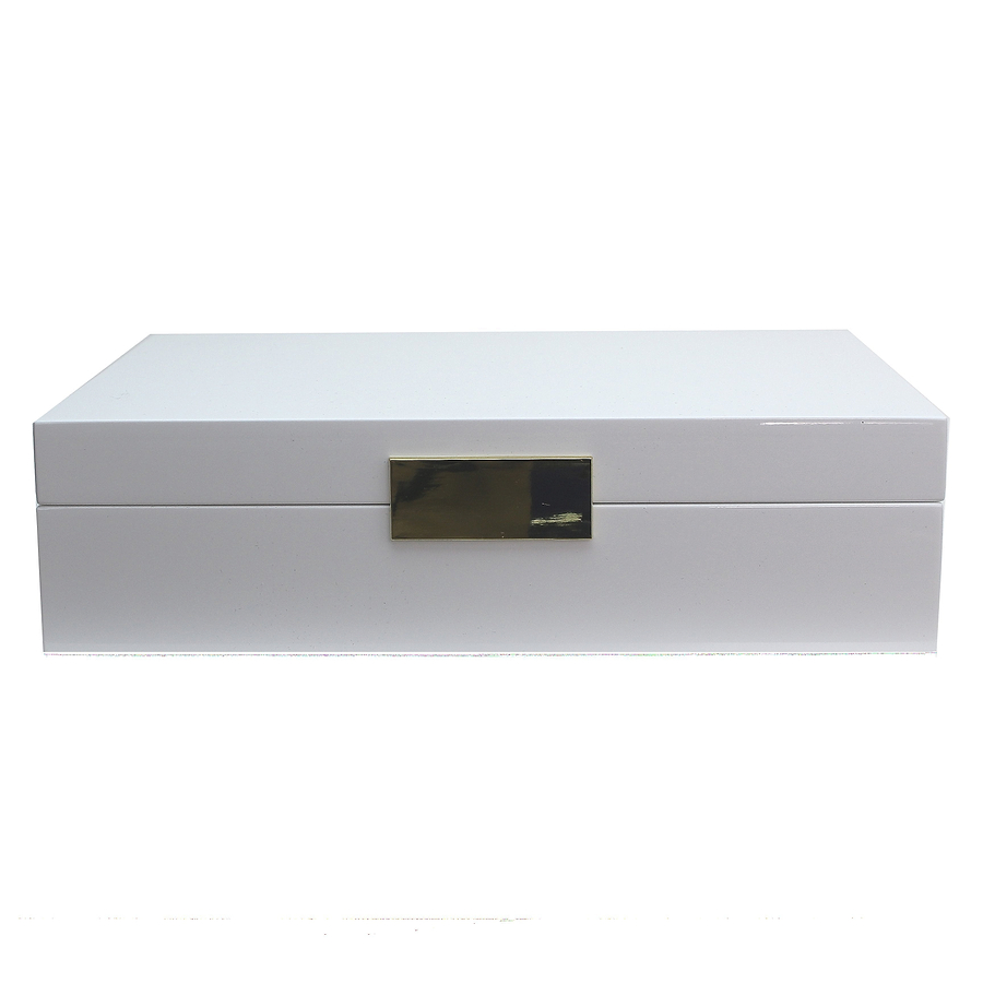 Large White Jewellery Box with Silver - Addison Ross Ltd UK