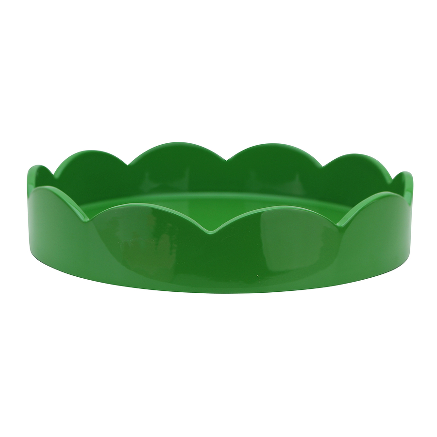 Leaf Green Small Round Scallop Tray - Addison Ross Ltd UK