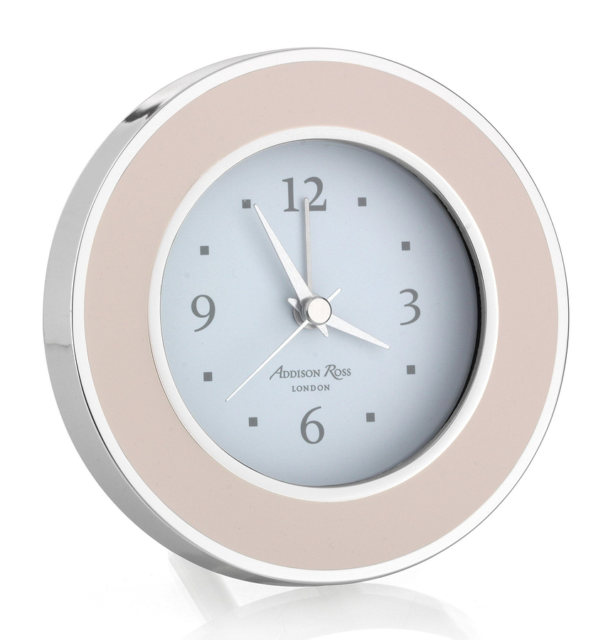 Light Pink & Silver Silent Alarm Clock - Addison Ross Ltd UK