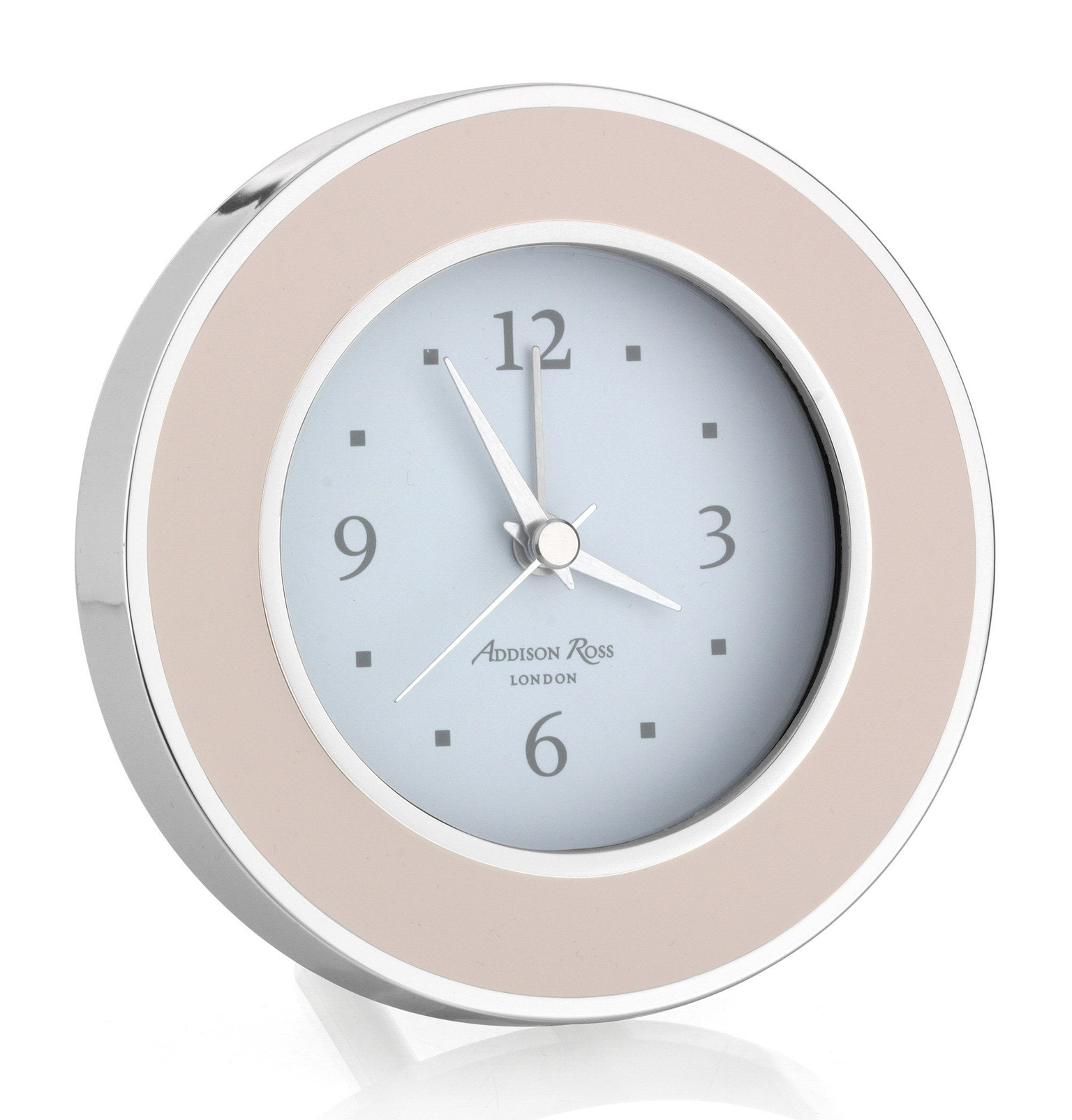 Light Pink & Silver Silent Alarm Clock - Addison Ross Ltd UK