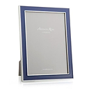 Navy Blue Enamel & Silver Frame