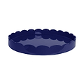 Navy Round Large Lacquered Scallop Tray - Addison Ross Ltd UK