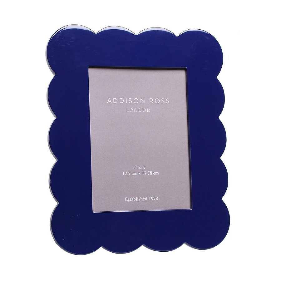 Navy Scalloped Lacquer Photo Frame - Addison Ross Ltd UK