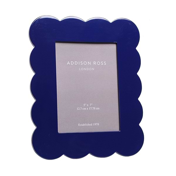 Navy Scalloped Lacquer Photo Frame - Addison Ross Ltd UK