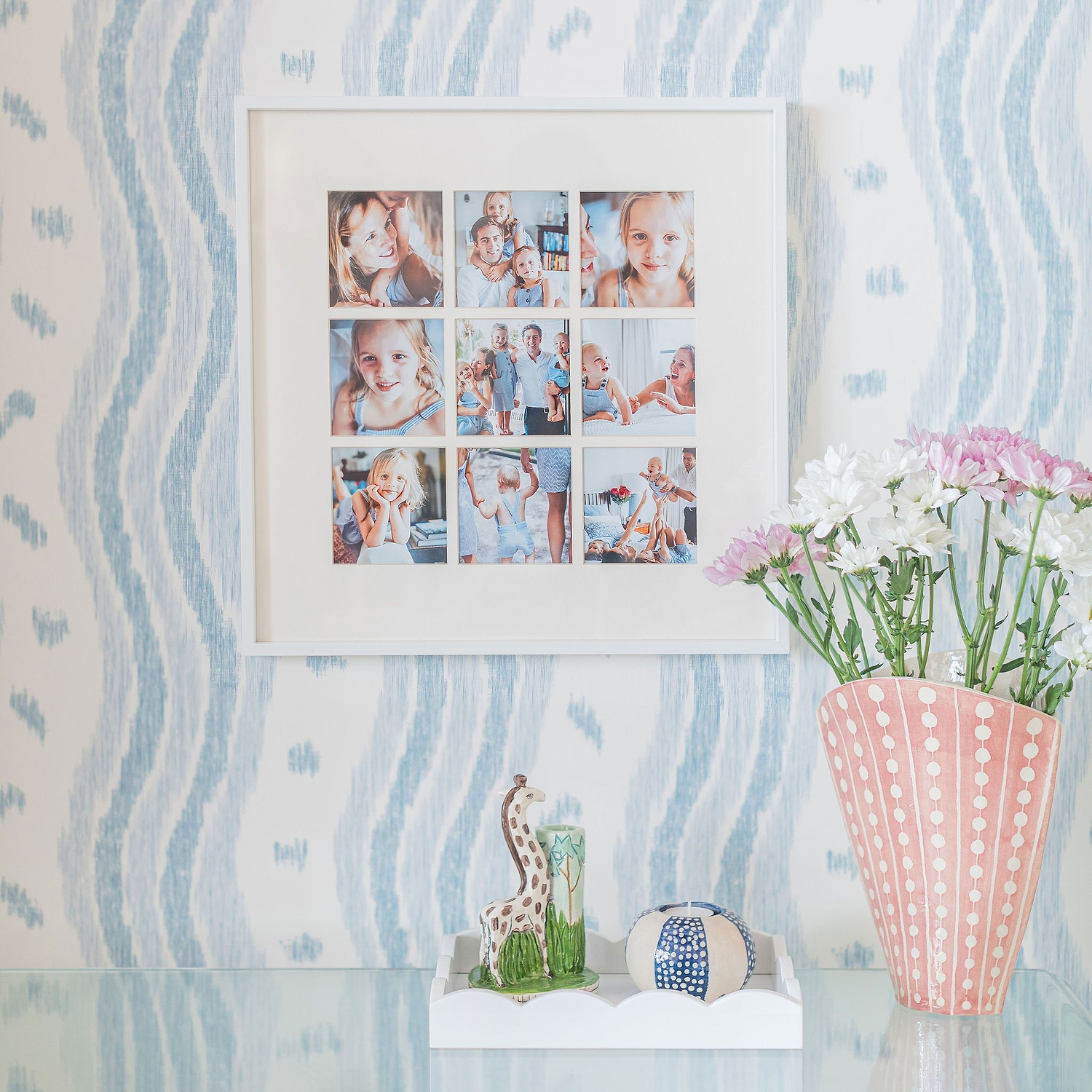 Nine Aperture White Wall Hanging Frame - Addison Ross Ltd UK