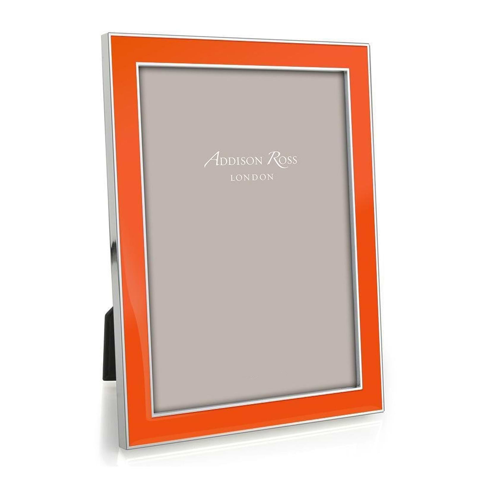 Orange Enamel & Silver Frame