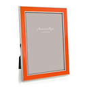 Orange Enamel & Silver Frame