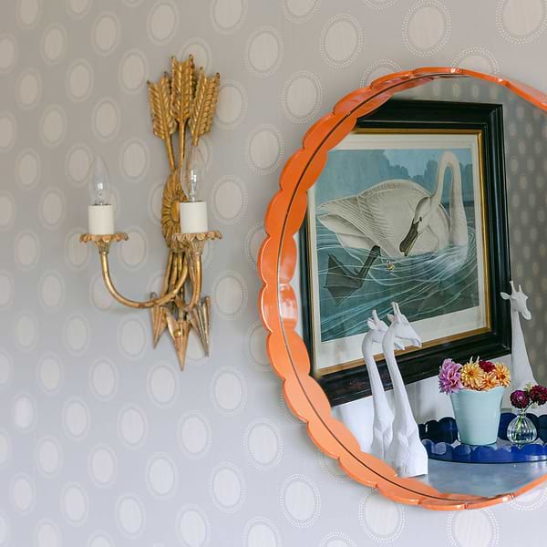 Orange Large Scallop Round Mirror - Addison Ross Ltd UK