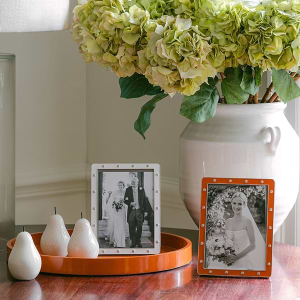 Orange Round Medium Lacquered Tray - Addison Ross Ltd UK