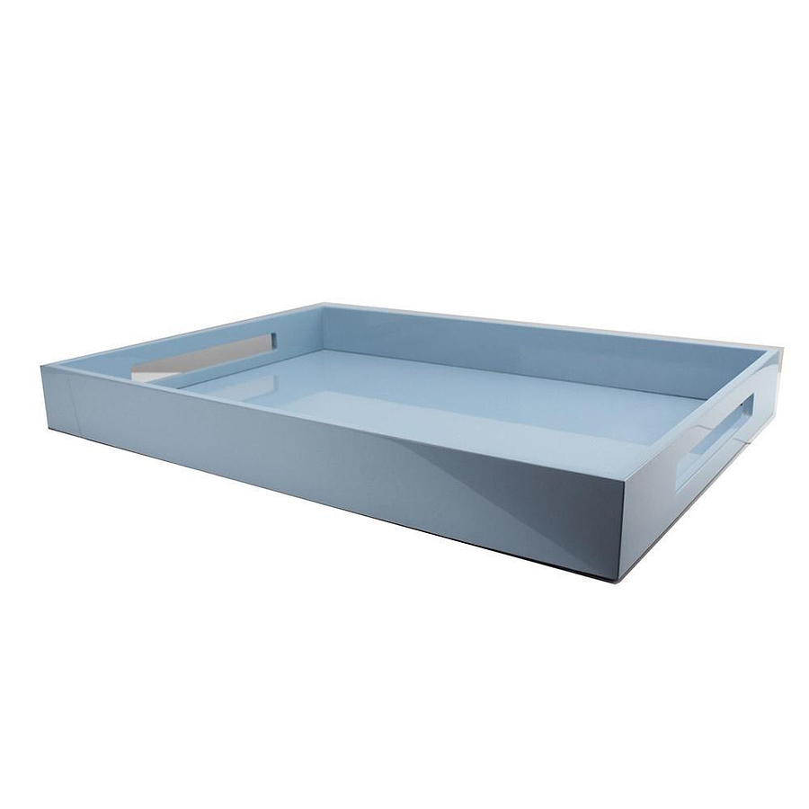 Pale Denim Blue Large Lacquered Ottoman Tray - Addison Ross Ltd UK