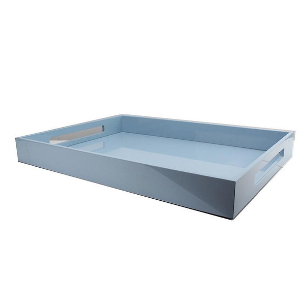 Pale Denim Blue Large Lacquered Ottoman Tray - Addison Ross Ltd UK