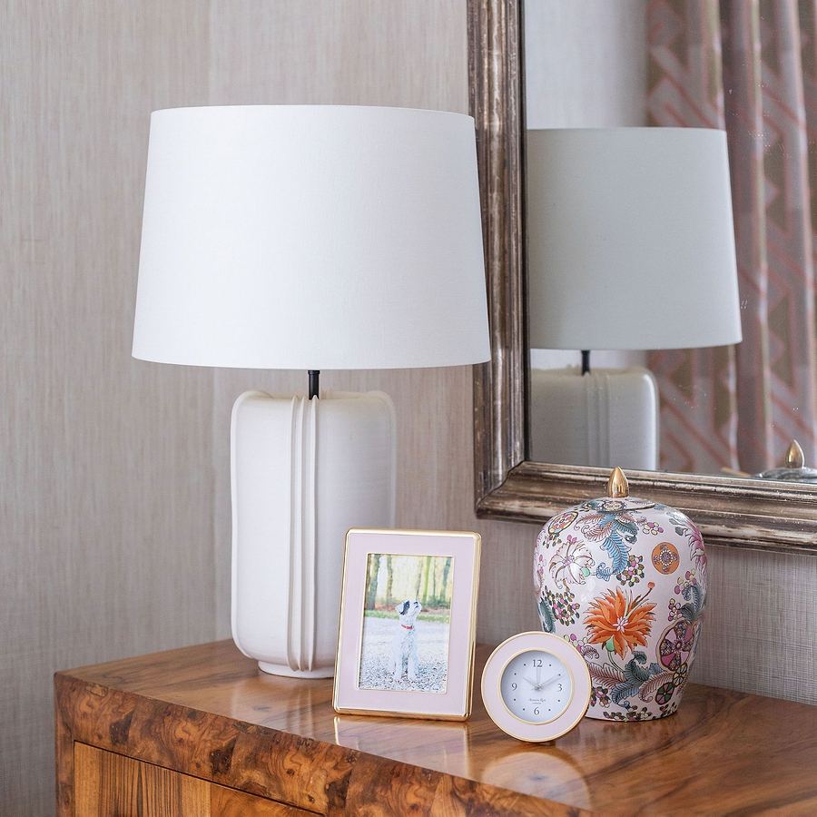 Pale Pink Enamel & Gold Curve Frame - Addison Ross Ltd UK
