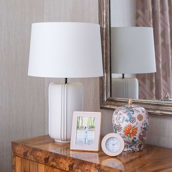 Pale Pink Enamel & Gold Curve Frame - Addison Ross Ltd UK