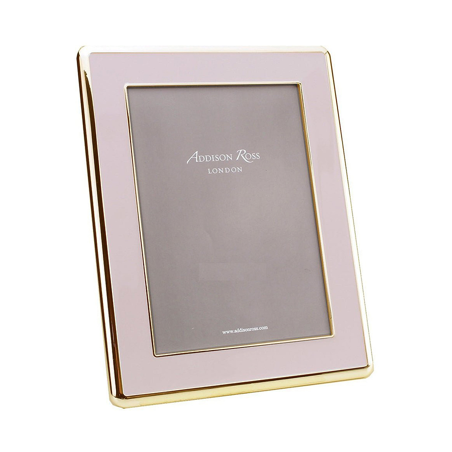 Pale Pink Enamel & Gold Curve Frame - Addison Ross Ltd UK