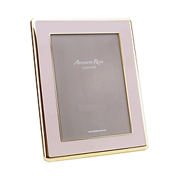 Pale Pink Enamel & Gold Curve Frame