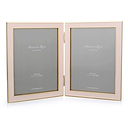 Pale Pink Enamel & Gold Double Frame