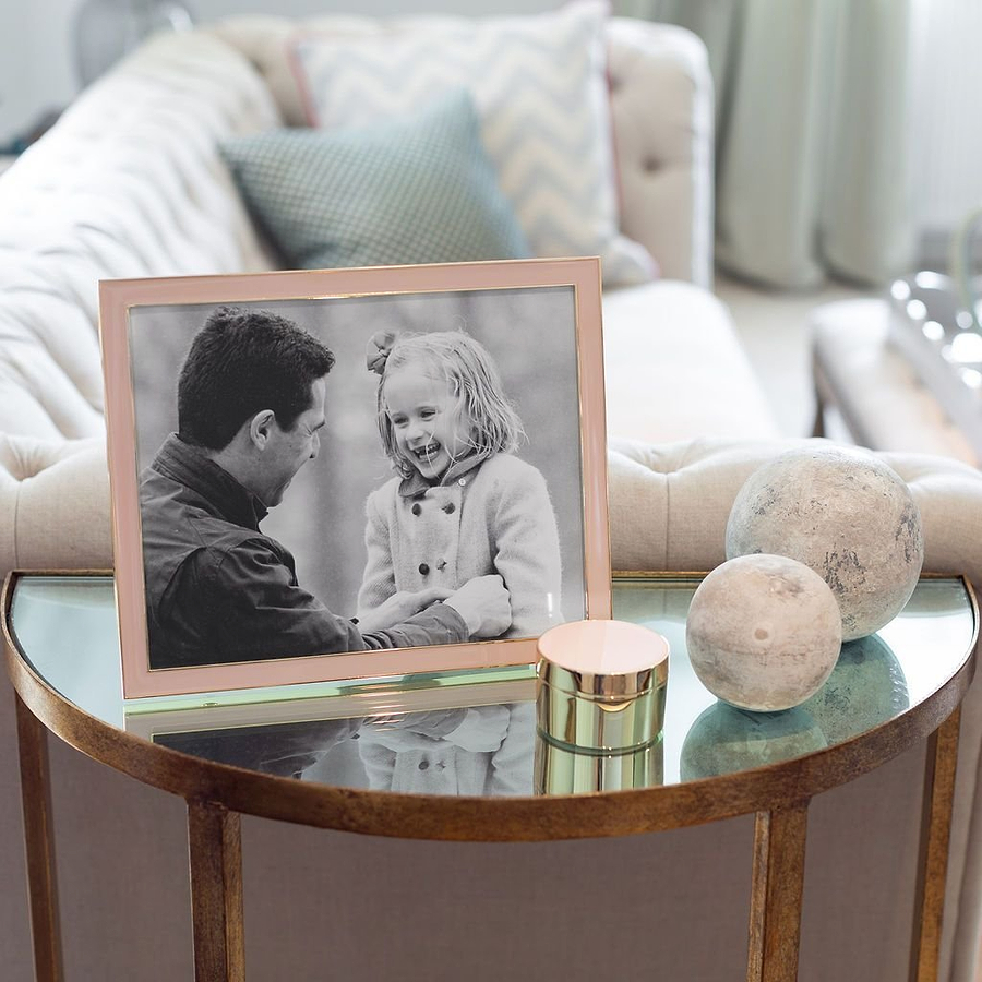 Pale Pink Enamel & Gold Frame - Addison Ross Ltd UK
