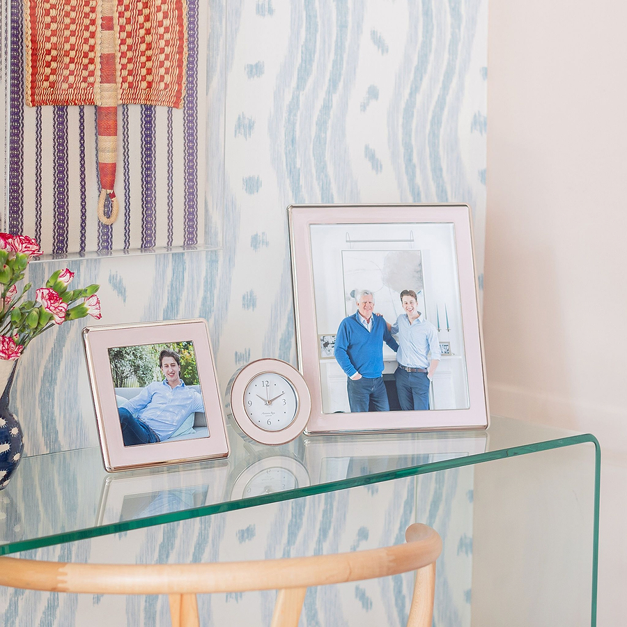 Pale Pink Enamel & Silver Curve Frame - Addison Ross Ltd UK