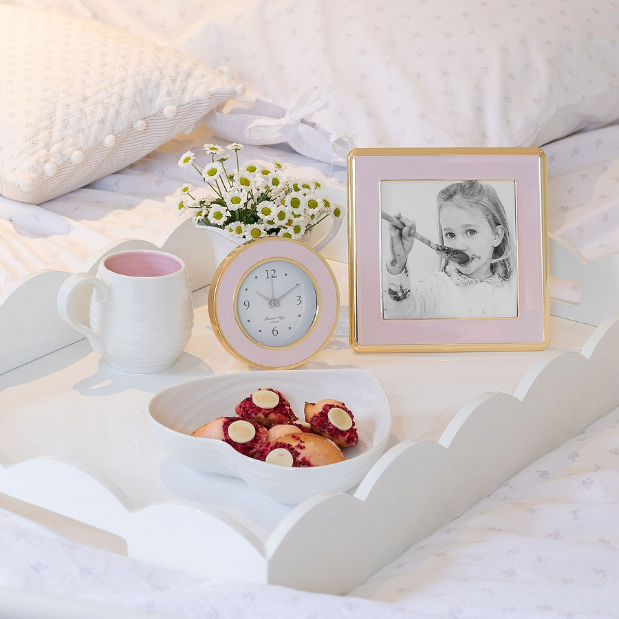 Pastel Pink & Gold Silent Alarm Clock - Addison Ross Ltd UK