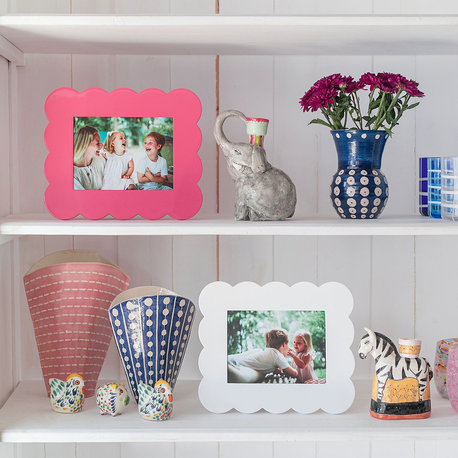 Pink Scalloped Lacquer Photo Frame - Addison Ross Ltd UK