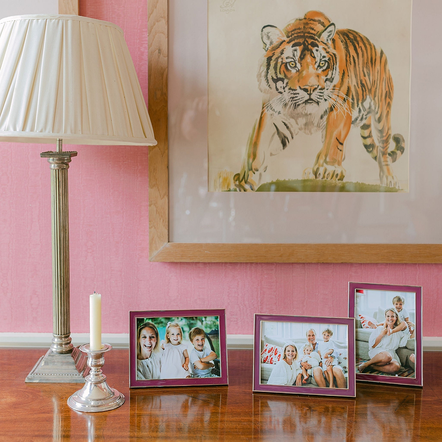 Plum Enamel & Silver Frame - Addison Ross Ltd UK