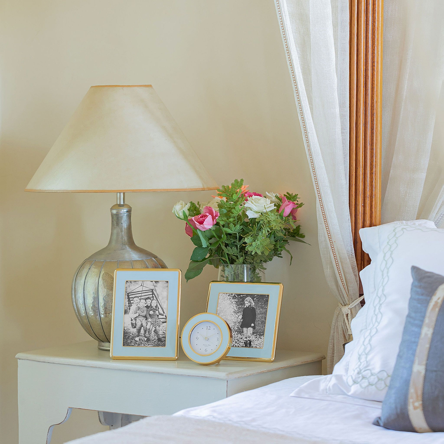 Powder Blue Enamel & Gold Curve Frame - Addison Ross Ltd UK